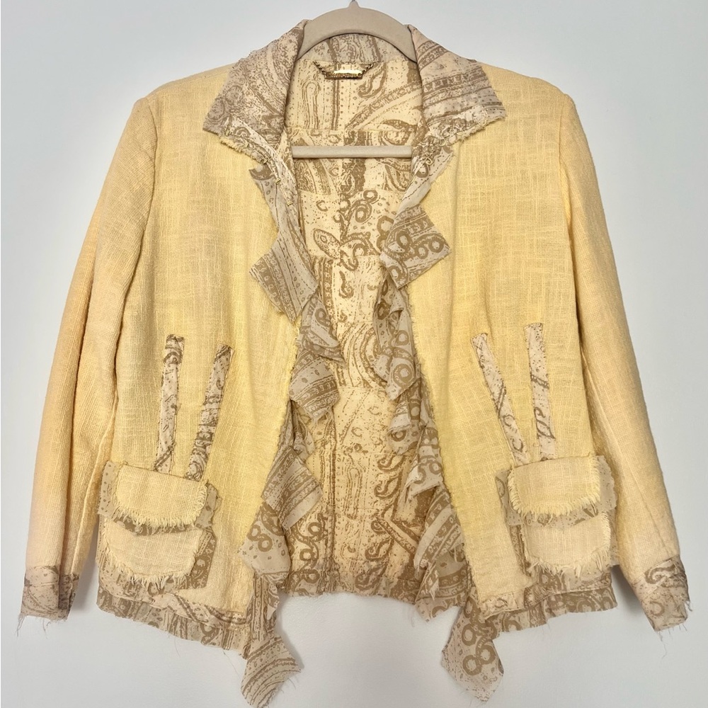 Roberto Cavalli Vintage Yellow Linen Blazer
